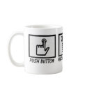 Push Button Bacon mugs by MeatShirt Push Button Bacon mugs