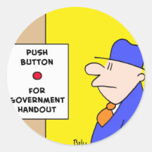 push button for government handout sticker