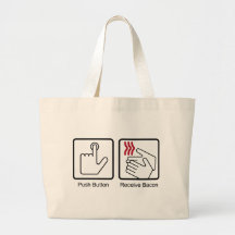 Push Button, Receive Bacon - Bacon Dispenser Canvas Bags