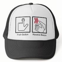 Push Button, Receive Bacon - Bacon Dispenser Mesh Hats