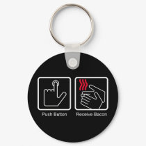 Push Button, Receive Bacon - Bacon Dispenser keychains by strk3 Push Button, Receive Bacon - Bacon Dispenser keychains