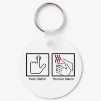 Push Button, Receive Bacon - Bacon Dispenser keychains by strk3 Push Button, Receive Bacon - Bacon Dispenser keychains
