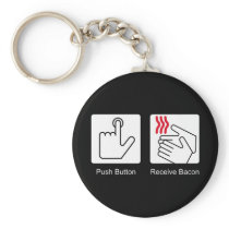 Push Button, Receive Bacon - Bacon Dispenser Key Chains