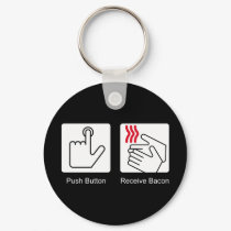Push Button, Receive Bacon - Bacon Dispenser keychains by strk3 Push Button, Receive Bacon - Bacon Dispenser keychains