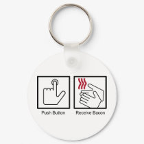 Push Button, Receive Bacon - Bacon Dispenser keychains by strk3 Push Button, Receive Bacon - Bacon Dispenser keychains