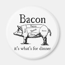 Push Button, Receive Bacon - Bacon Dispenser Fridge Magnet