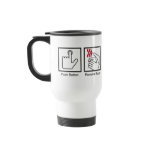 steel_mug - Push Button, Receive Bacon - Bacon Dispenser: Sizes  Available colors: white