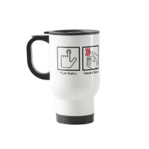 Push Button, Receive Bacon - Bacon Dispenser mugs by strk3 Push Button, Receive Bacon - Bacon Dispenser mugs