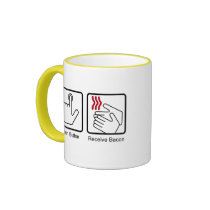 Push Button, Receive Bacon - Bacon Dispenser mugs by strk3 Push Button, Receive Bacon - Bacon Dispenser mugs