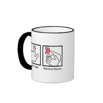 Push Button, Receive Bacon - Bacon Dispenser Mugs