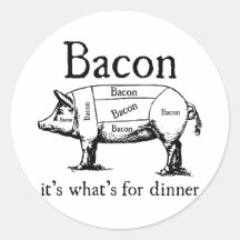 Push Button, Receive Bacon - Bacon Dispenser Round Stickers