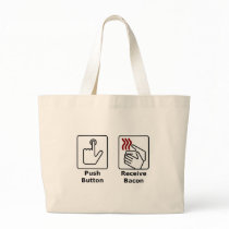 Push Button Receive Bacon Canvas Bag