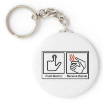 Push Button, Receive Bacon Keychain
