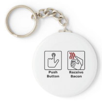 Push Button Receive Bacon Key Chain
