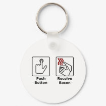 Push Button Receive Bacon keychains