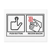 push button receive bacon postcards