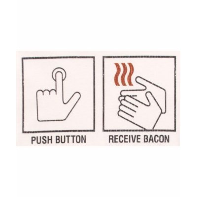 Push Button, Receive Bacon T-shirts by nils999