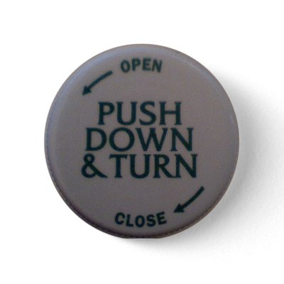 Push Down & Turn novelty Pins by cinemahawk
