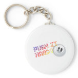 Push It Hard - Arcade Button Video Game Gamer Key Chain