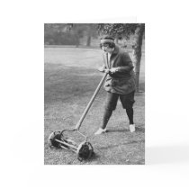 Push Reel Mower, 1910s Greeting Cards