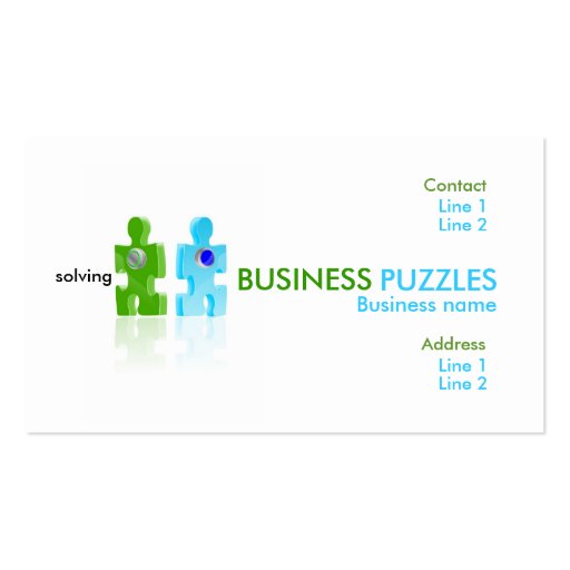 pushbutton, BUSINESS, PUZZLES, solving, Busines... Business Card (front side)