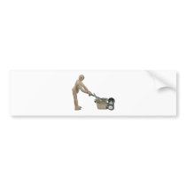 PushingLawnMower073011 Bumper Stickers