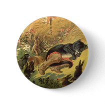 Puss in Boots Fairy Tale by Carl Offterdinger Pinback Button