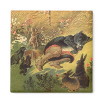 Puss in Boots Fairy Tale by Carl Offterdinger Fridge Magnet