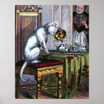 "Puss Making Tea" Vintage Illustration Posters