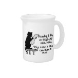 Pussy Can Read Funny Cat Pitcher