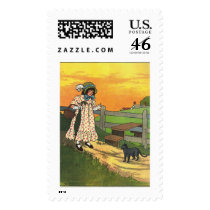 Pussy-cat, pussy-cat, Where have you been? Stamp
