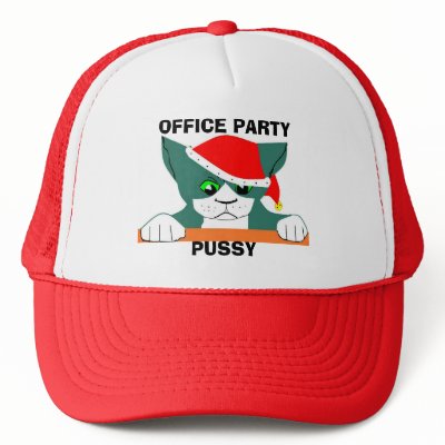 PUSSY, OFFICE PARTY TRUCKER HATS by PS_DESIGNS