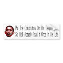 Put Constitution on His Teleprompter bumper stickers