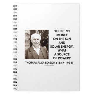 Put My Money On Sun Solar Energy Source Of Power Spiral Notebooks