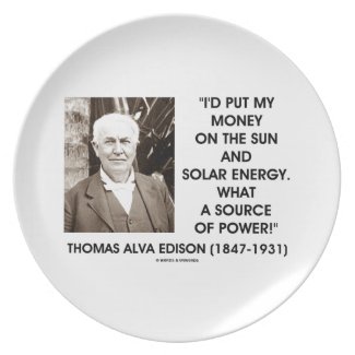 Put My Money On Sun Solar Energy Source Of Power Plate