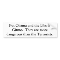 Put Obama and the Libs in Gitmo.  They are more... Bumper Sticker