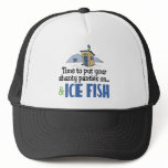 zaz_trucker_hat - Put on your shanty panties & Ice Fish sweatshirts, hoodies, t-shirts and more! This fun ice fishing designs is just the thing for an ice fisherman with a sense of humor.: Sizes  Available colors: white_black