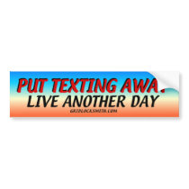 PUT TEXTING AWAY-sky bumper stickers