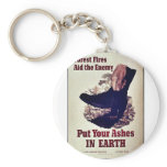 Put Your Ashes In Earth keychains