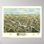 Putnam Connecticut 1877 Antique Panoramic Map Posters