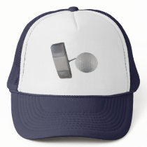 Putter and Golf Ball Mesh Hat