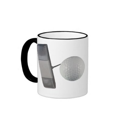 Putter and Golf Ball Coffee Mugs by roimim