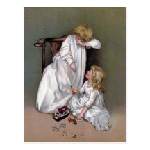 "Putting Away the Toys" Vintage Postcards