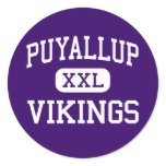 Puyallup - Vikings - High - Puyallup Washington Round Stickers