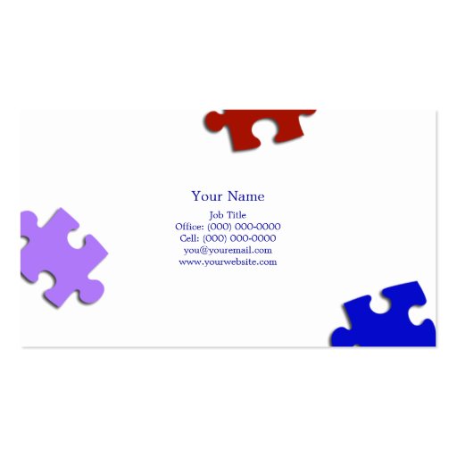 Puzzle Business Card Templates (back side)