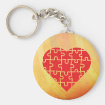 Puzzle Heart Key Chains