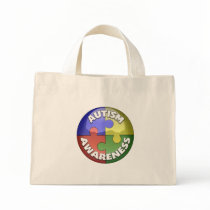 Puzzle Lens 4 color puzzle piece pinwheel Tote Bags