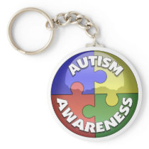 Puzzle Lens 4 color puzzle piece pinwheel Key Chains
