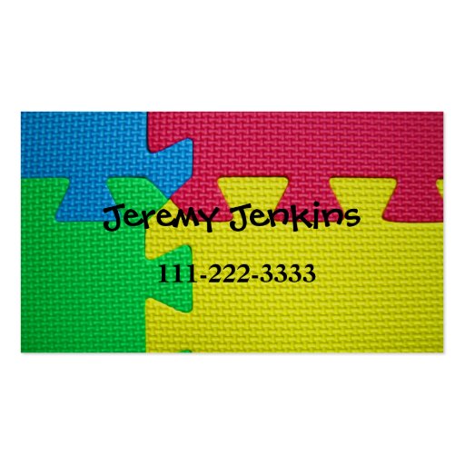 Puzzle Mat Children Calling Card Business Cards (front side)