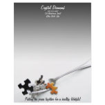 Puzzle Pieces &amp; Fork Personalized Letterhead